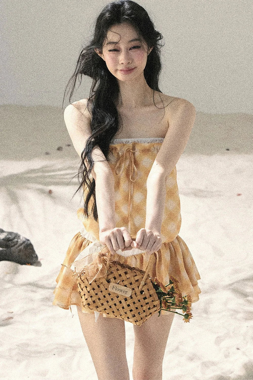 One-Shoulder French Quilted Dress