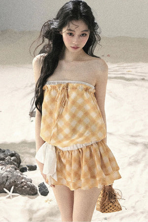 One-Shoulder French Quilted Dress