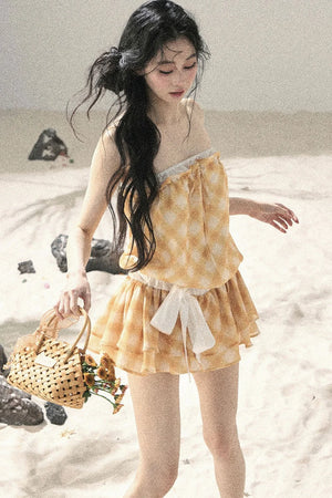 One-Shoulder French Quilted Dress