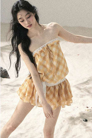 One-Shoulder French Quilted Dress