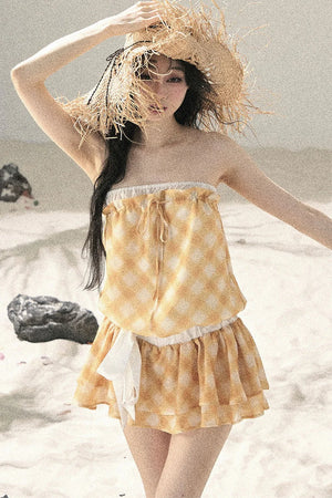 One-Shoulder French Quilted Dress