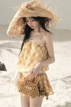 One-Shoulder French Quilted Dress
