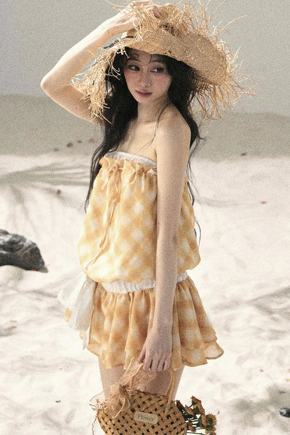 One-Shoulder French Quilted Dress
