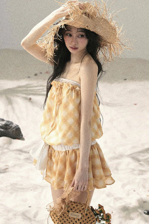 One-Shoulder French Quilted Dress