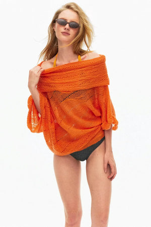 One-Shoulder Hollow Knit Sweater