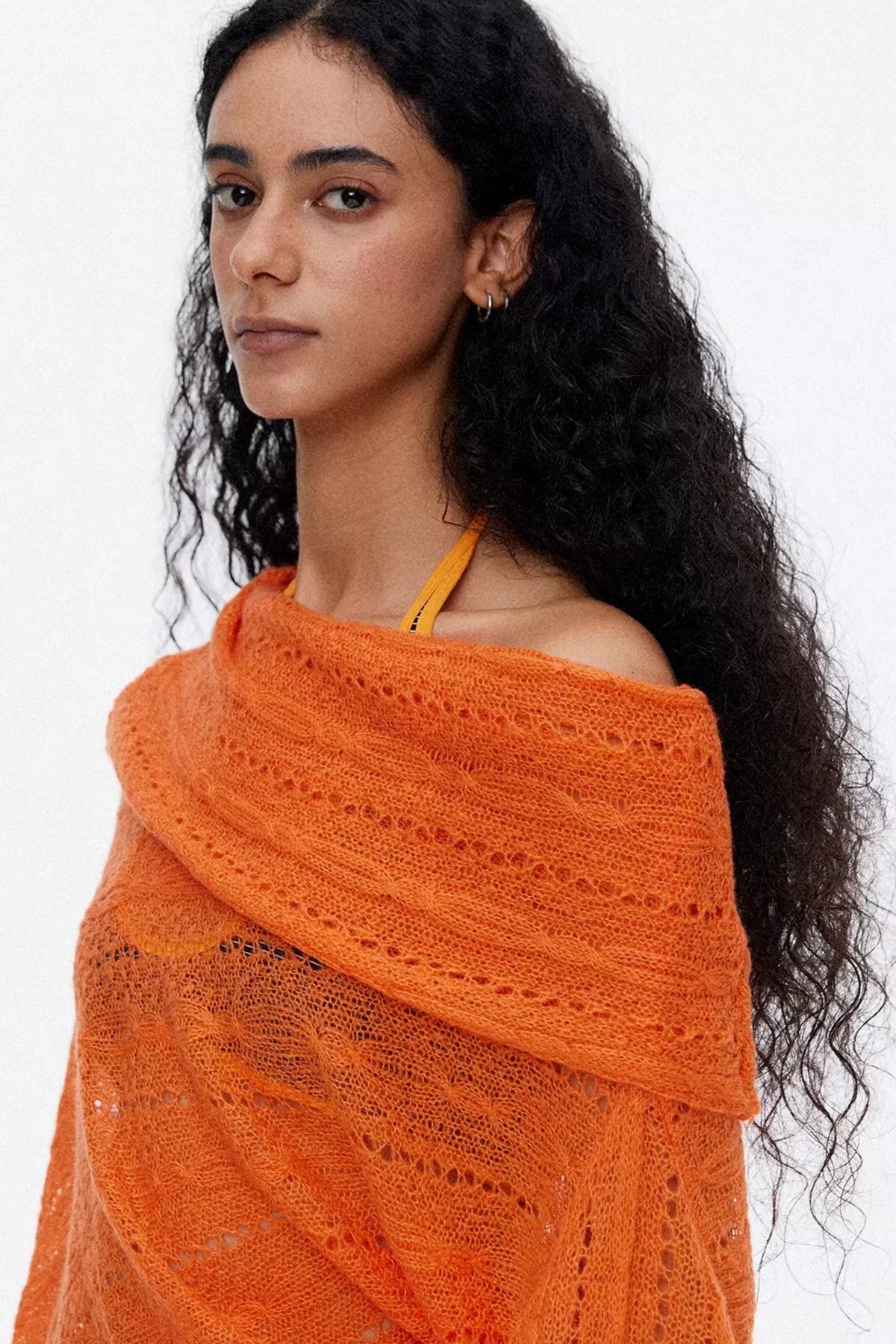 One-Shoulder Hollow Knit Sweater