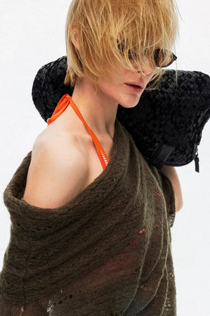One-Shoulder Hollow Knit Sweater