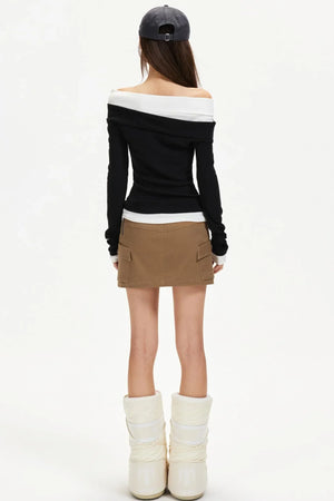 One-Shoulder Knitted Top