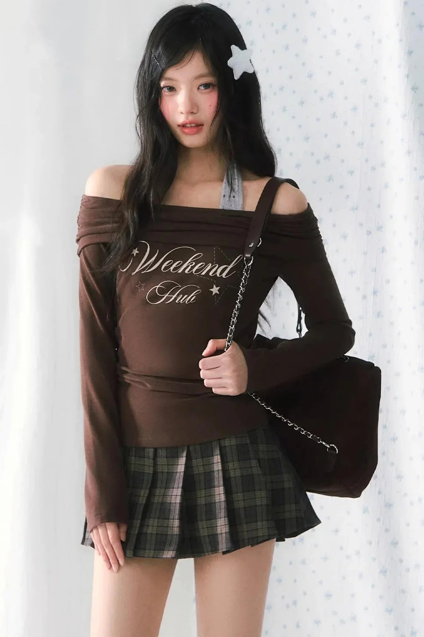 One-Shoulder Letter Top