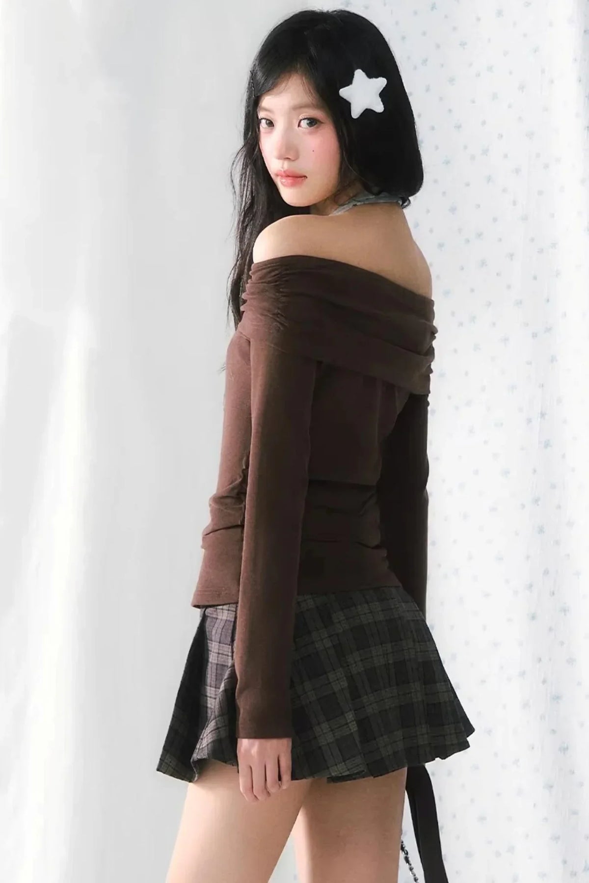 One-Shoulder Letter Top