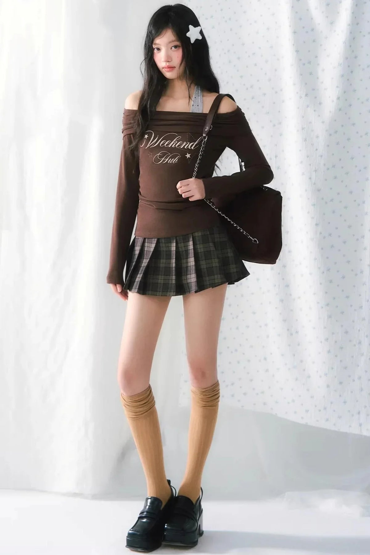 One-Shoulder Letter Top