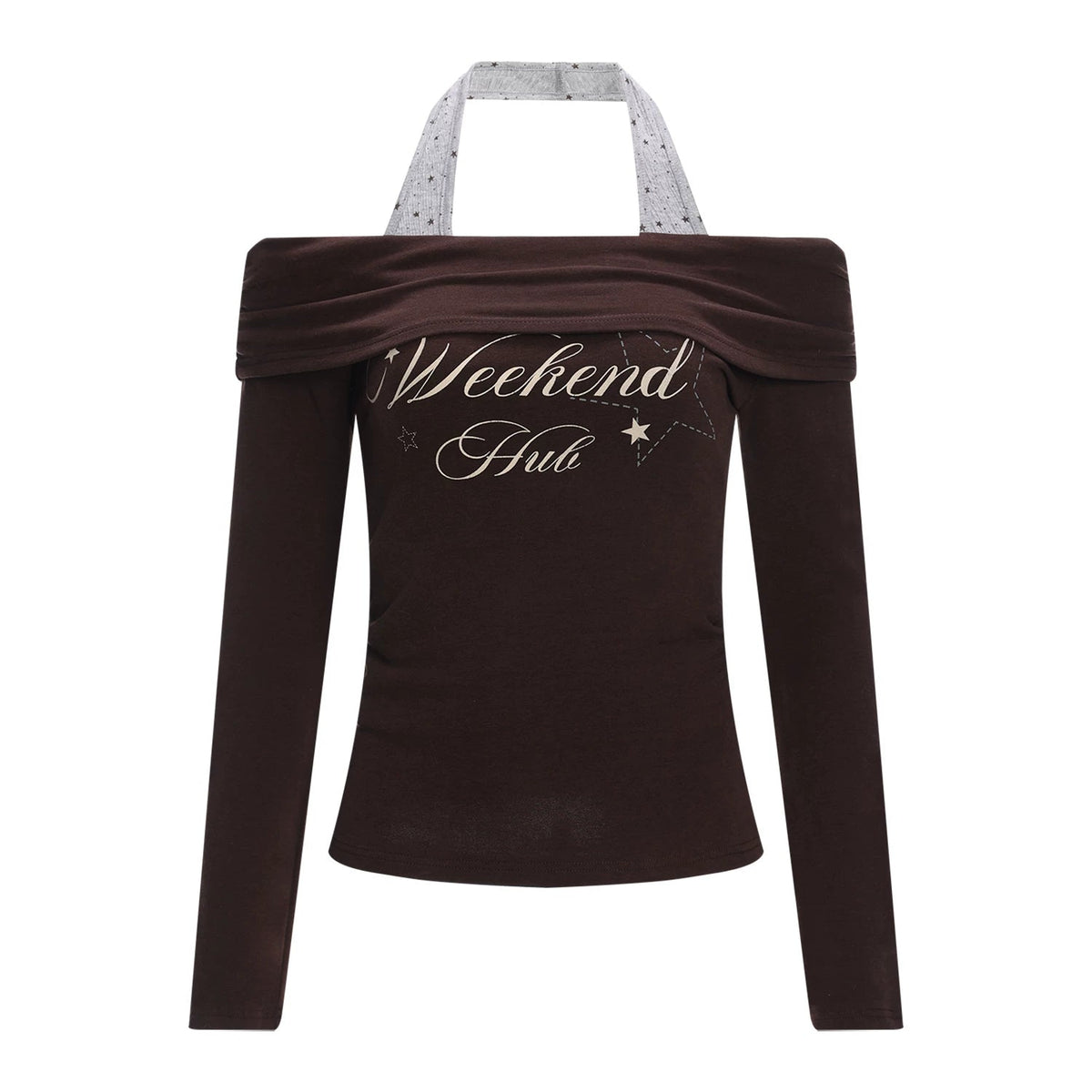 One-Shoulder Letter Top