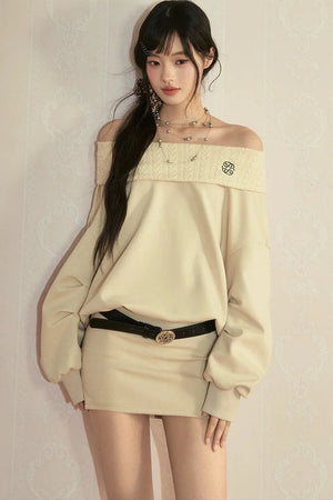 One-Shoulder Long Sleeve Knit Dress