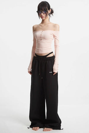 One-Shoulder Long Sleeve T-Shirt