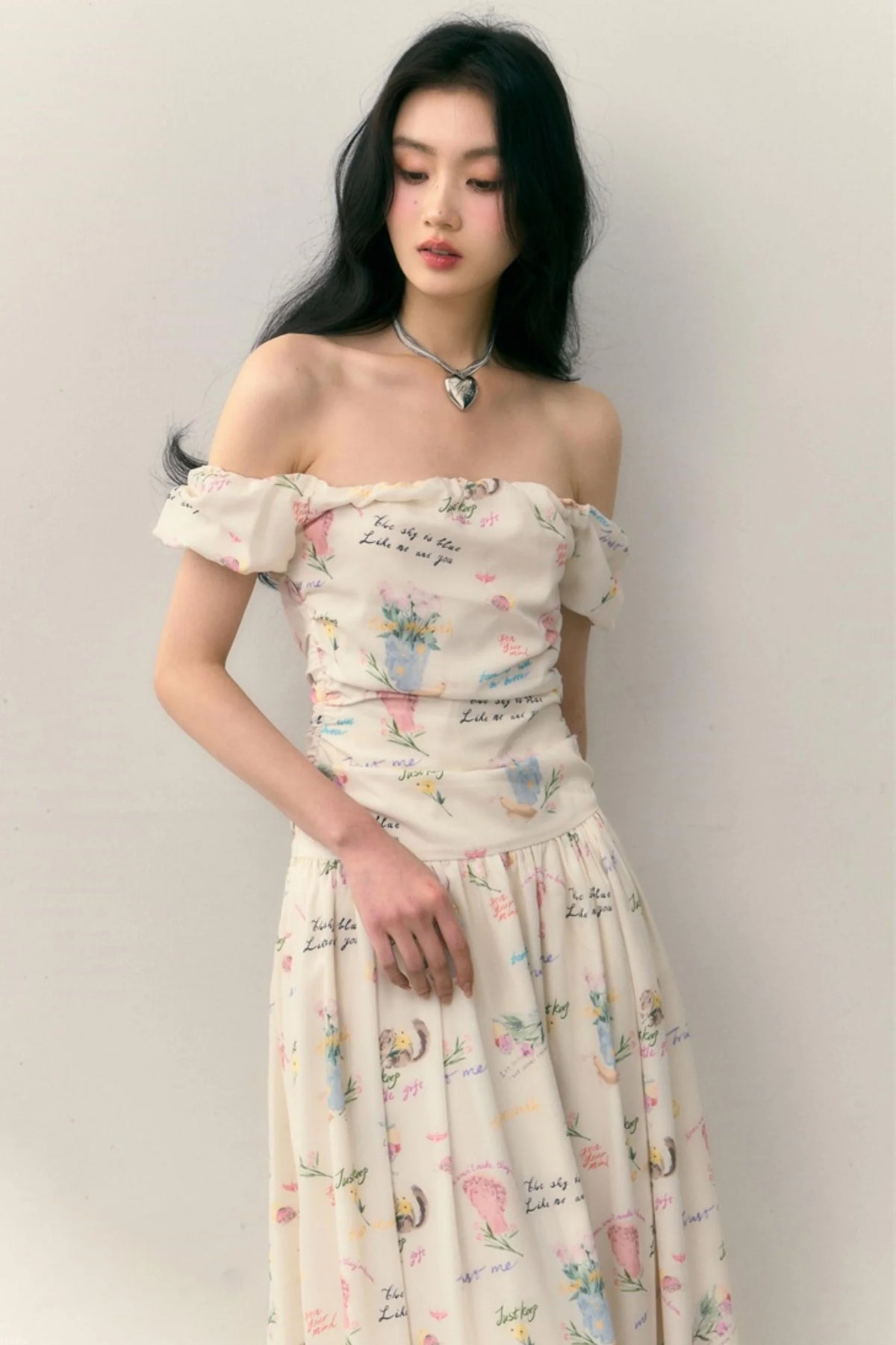 One-Shoulder Pleated Summer Dress