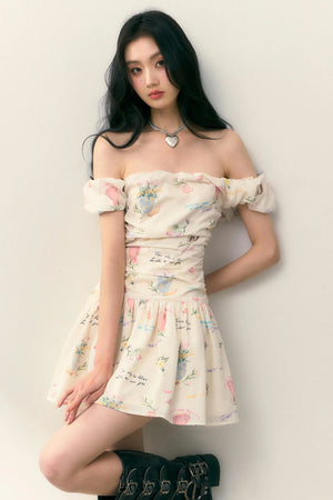 One-Shoulder Pleated Summer Dress