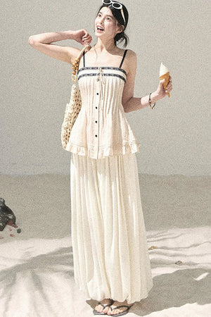 One-Shoulder Ruched Lace Camisole
