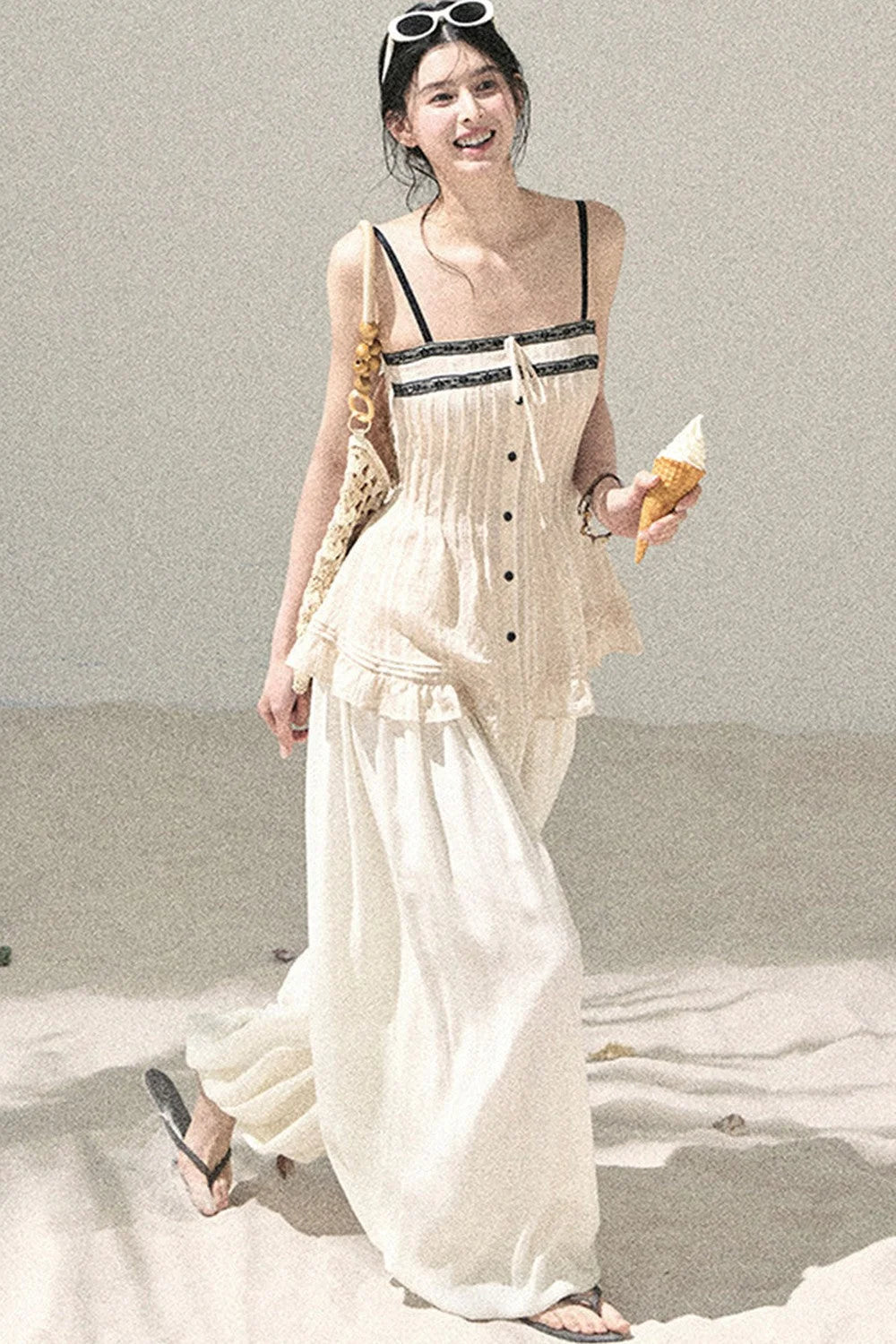 One-Shoulder Ruched Lace Camisole