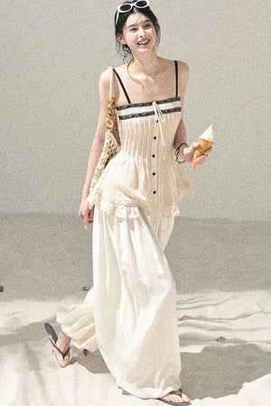 One-Shoulder Ruched Lace Camisole