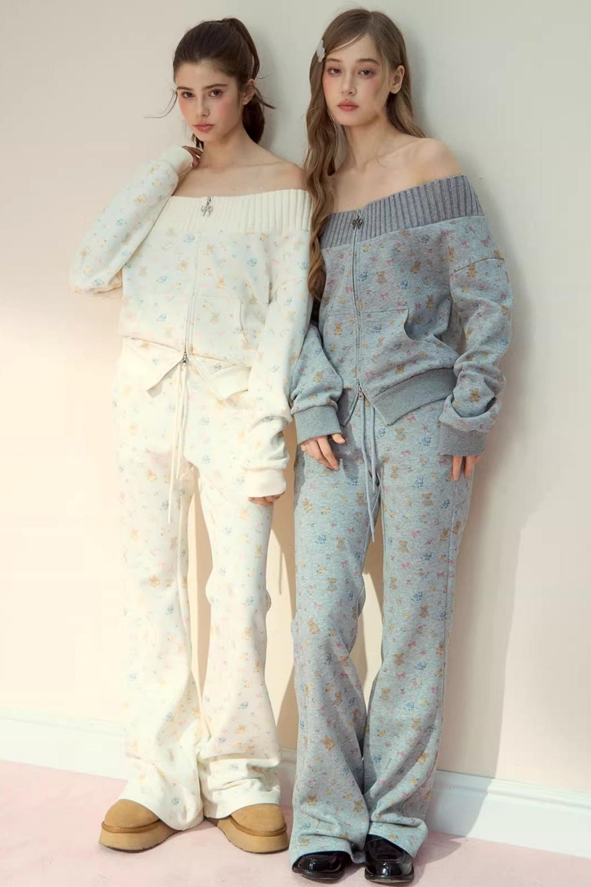 One-Shoulder Sweater With Trousers Set-Up