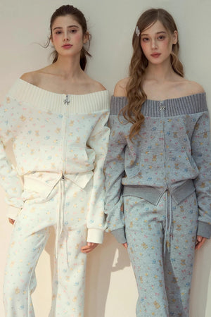 One-Shoulder Sweater With Trousers Set-Up