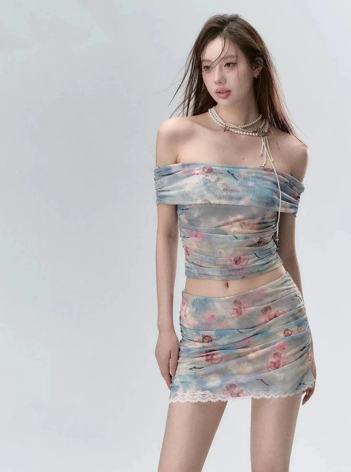 One-Shoulder Top and Skirt Set-Up
