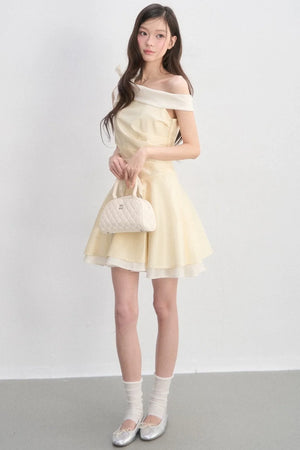 One-Shoulder Waist-Cinching Dress