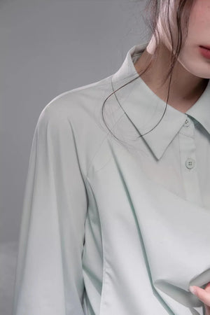 Optical Illusion Drape Collar Shirt