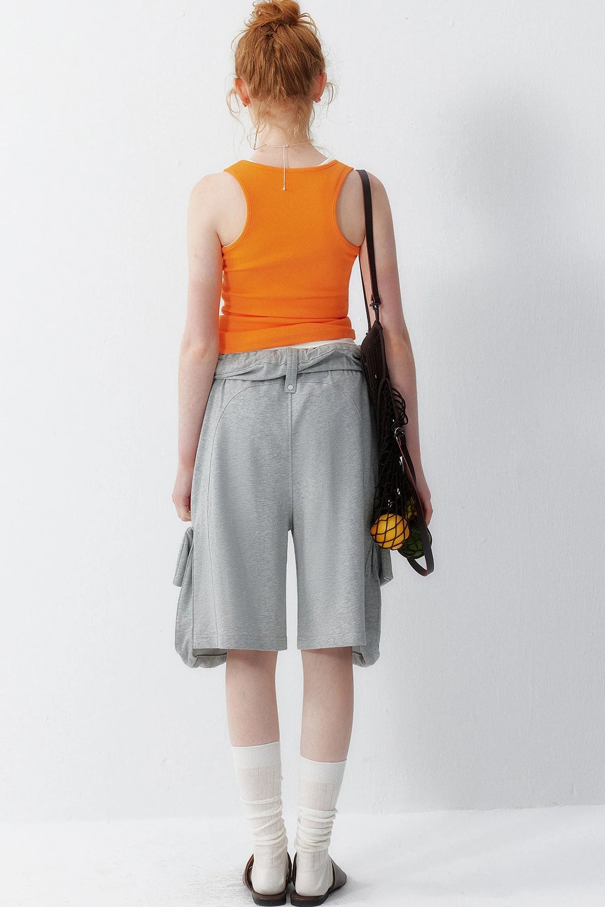 Orange U-Neck Tank Top