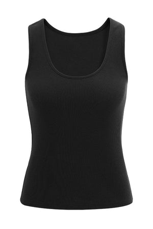 Orange U-Neck Tank Top