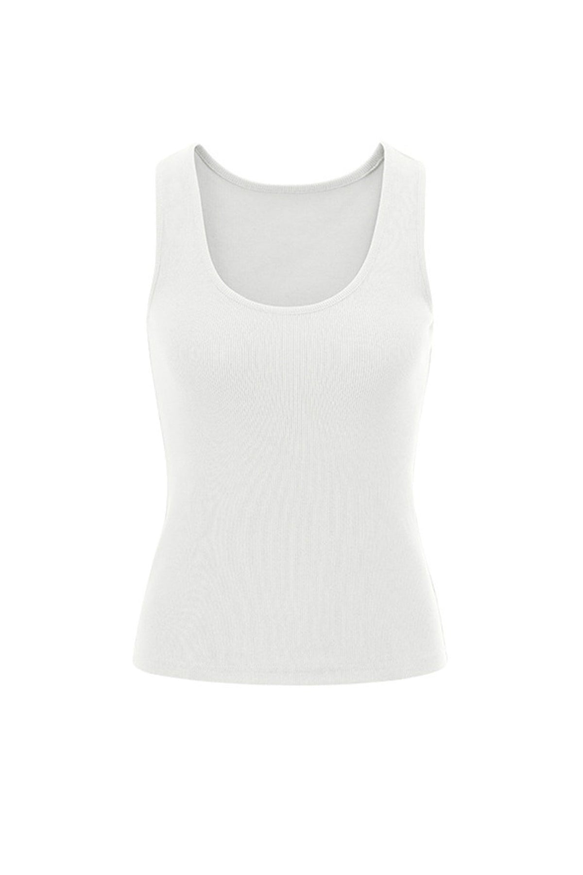Orange U-Neck Tank Top