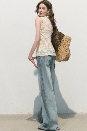 Organza Jacquard Tie Blouse