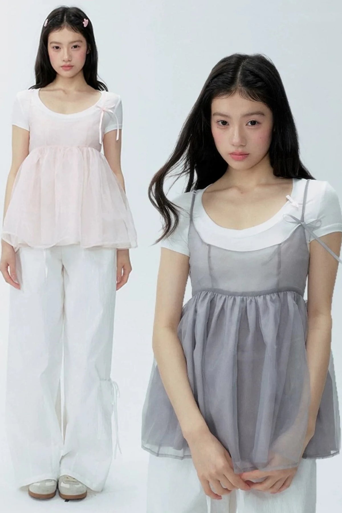 Organza Layered Overlay Dress Set-Up