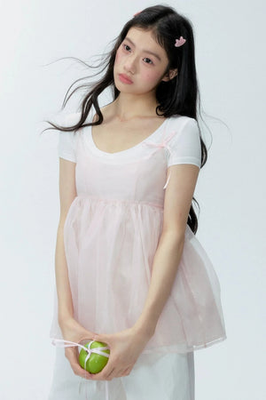 Organza Layered Overlay Dress Set-Up