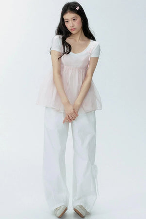 Organza Layered Overlay Dress Set-Up