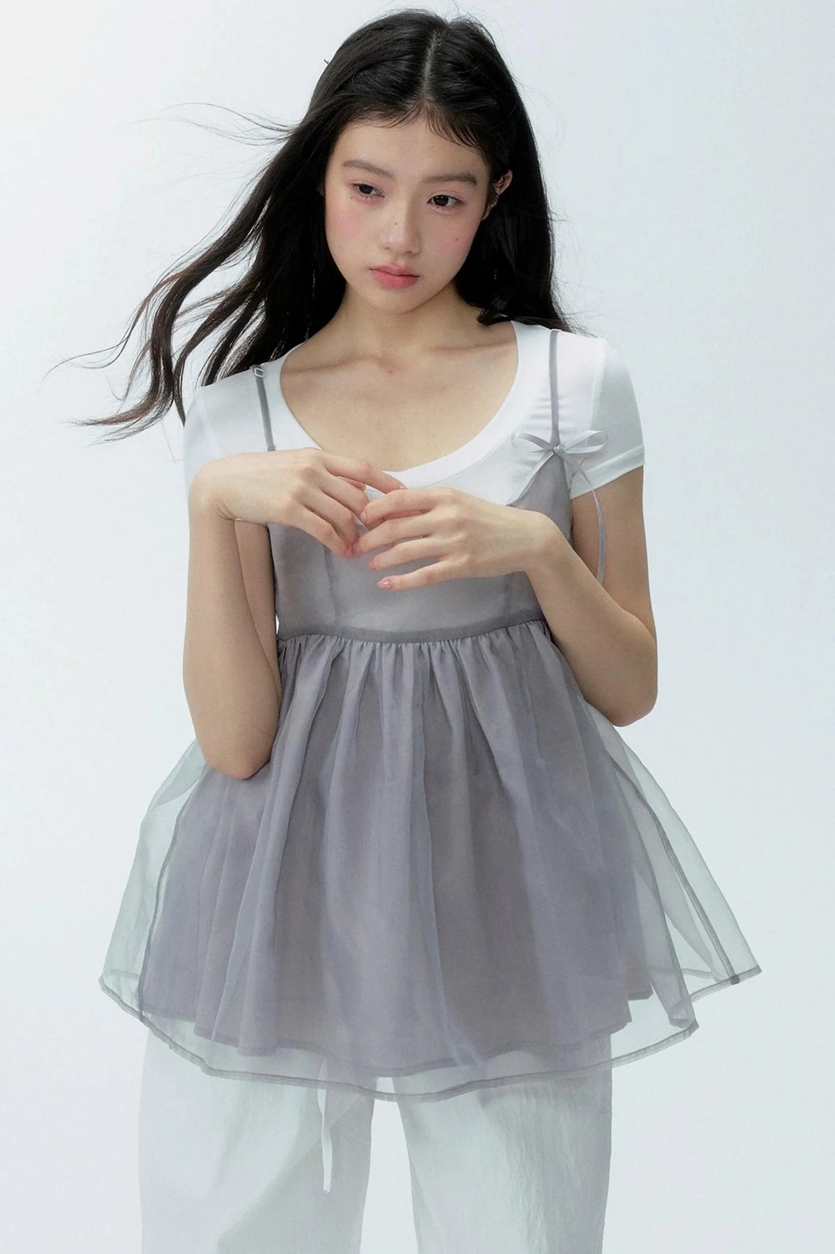 Organza Layered Overlay Dress Set-Up