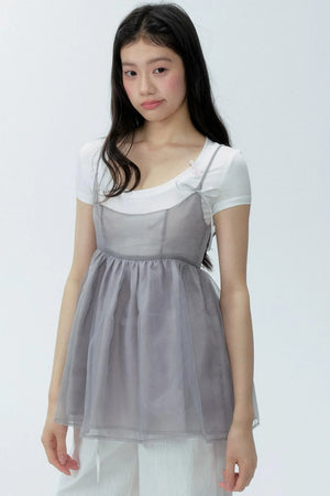 Organza Layered Overlay Dress Set-Up