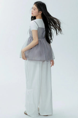 Organza Layered Overlay Dress Set-Up
