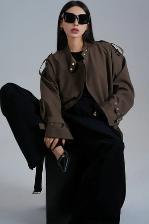 Original Design Cropped Trench Coat