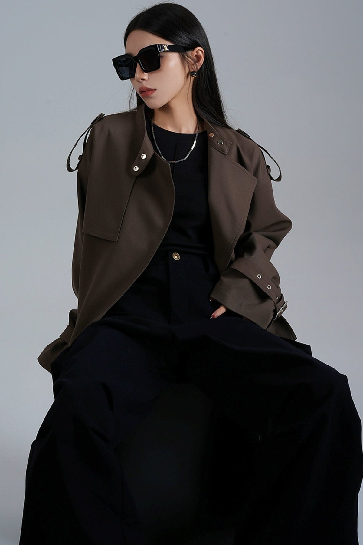 Original Design Cropped Trench Coat