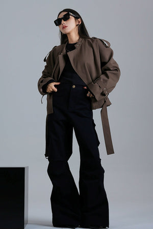 Original Design Cropped Trench Coat
