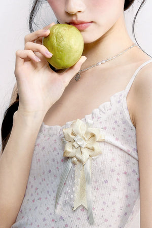 Original Handmade Lily Ribbon Brooch