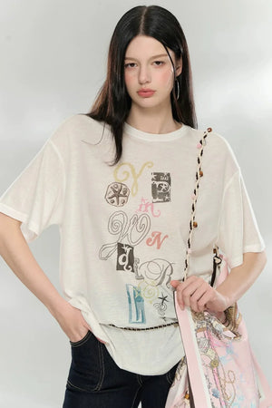 Original Print Oversized Top