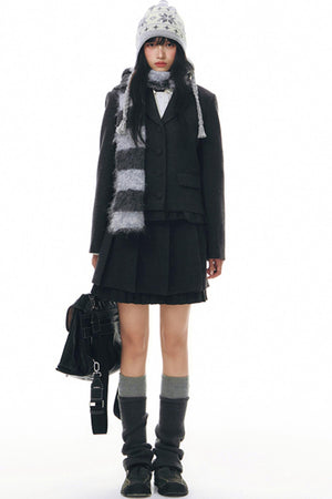 Original Ruffled Woolen Suit Jacket Set-Up