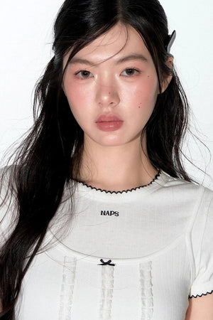 Original Slim Jacquard Short Sleeve Top Set-Up