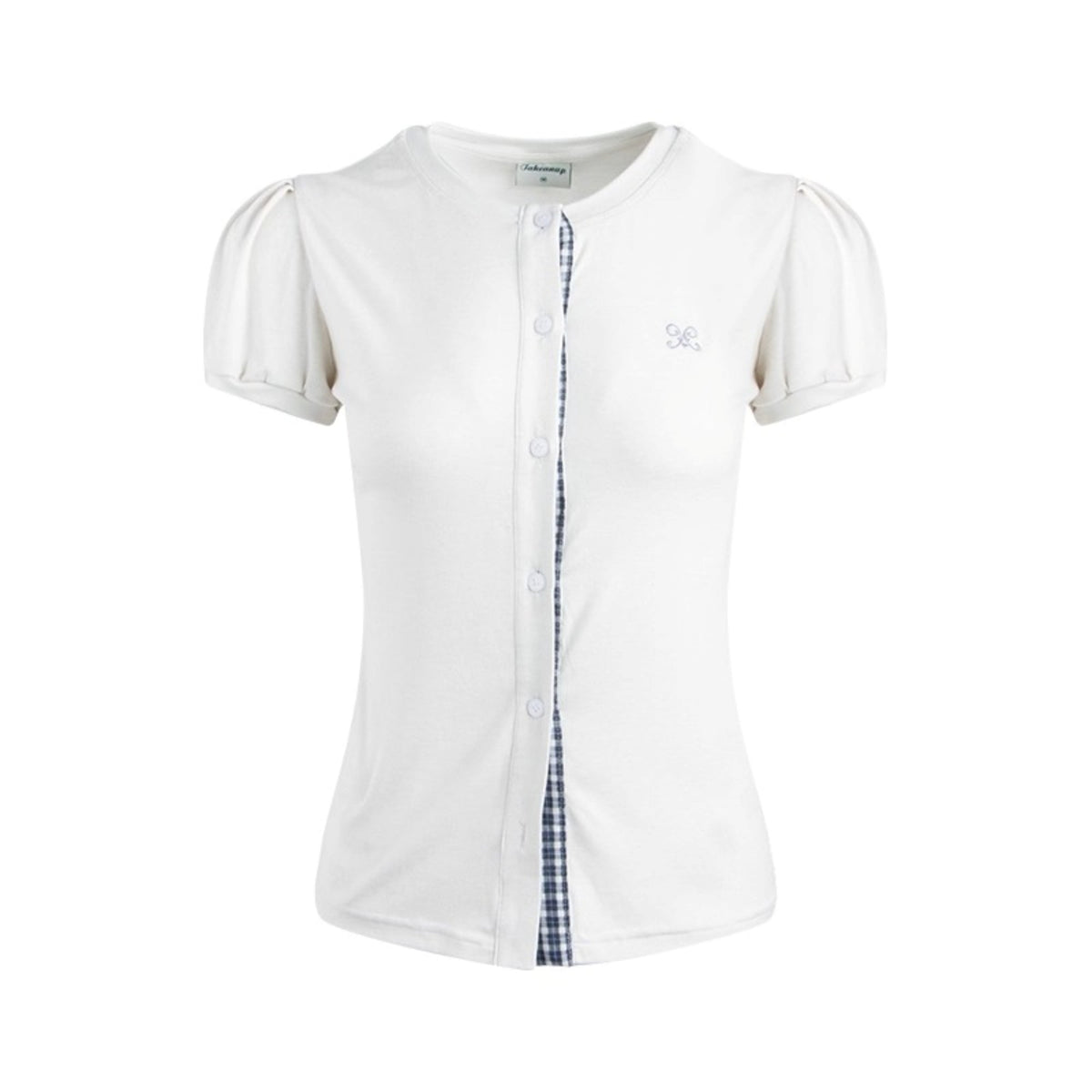 Original Slim Short Sleeve  Plaid Panelled Skirt Set-Up