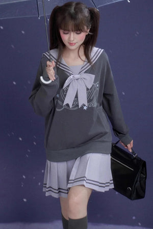 Oxygen Gray-Purple Sailor Dress