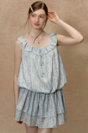 Painted Sky Square Neck Dress