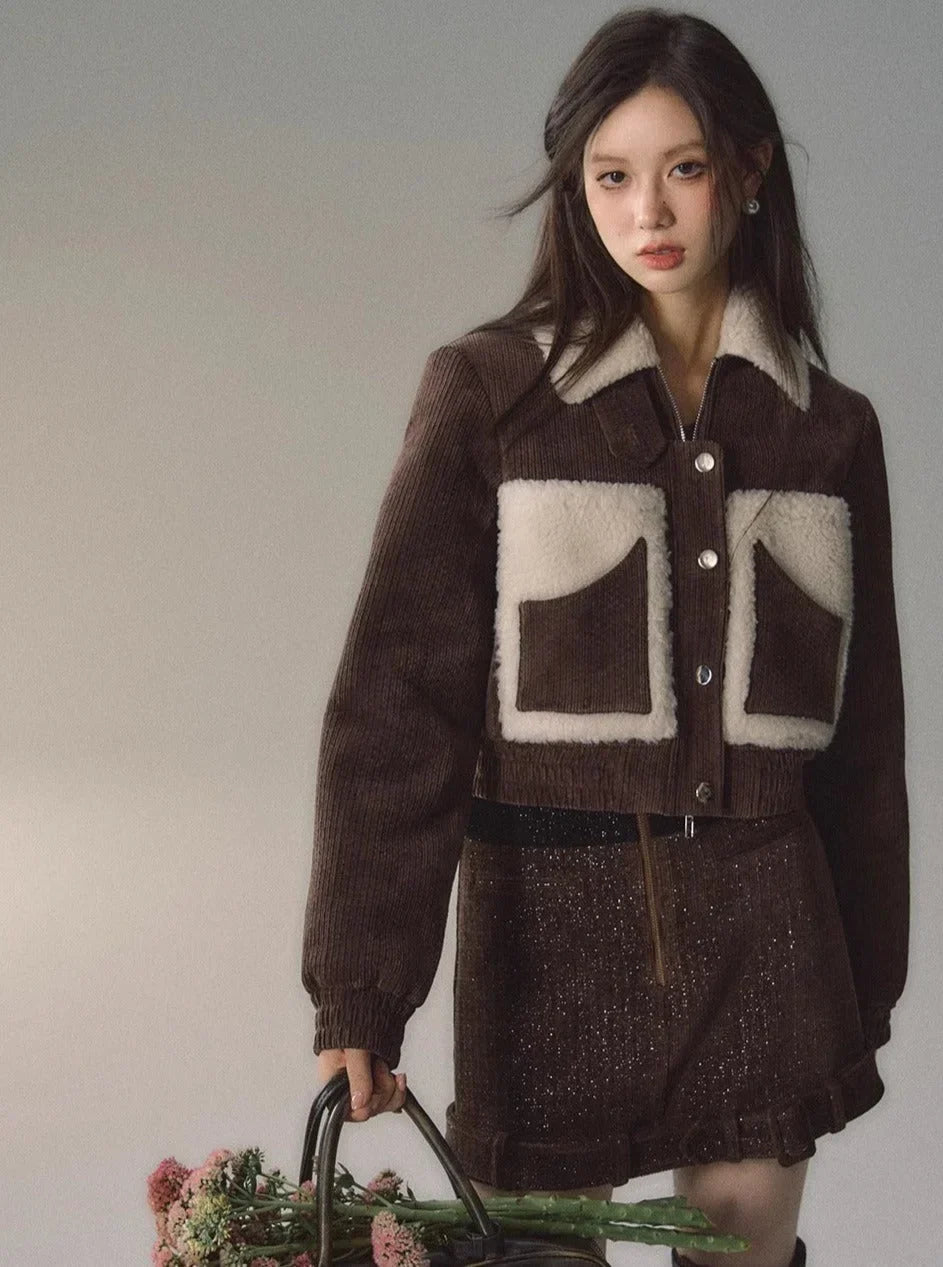 panel cropped jacket