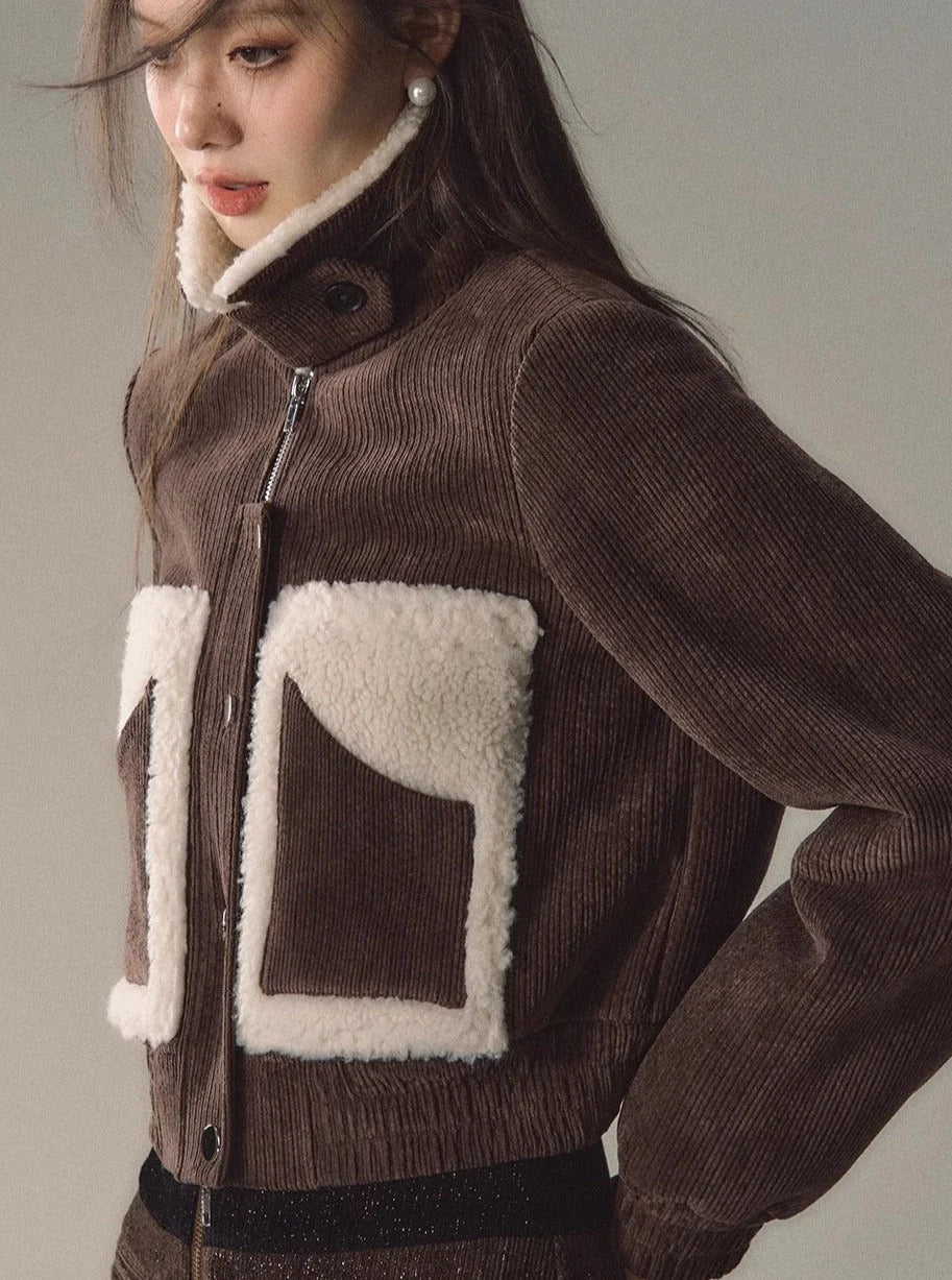panel cropped jacket